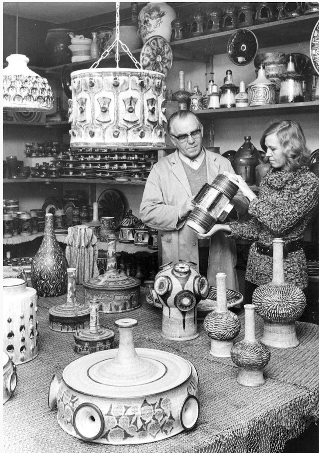 Dänische Moderne Keramik Tischlampe von Jette Hellerøe bei Axella Studio, 1970er Jahre im Angebot 7