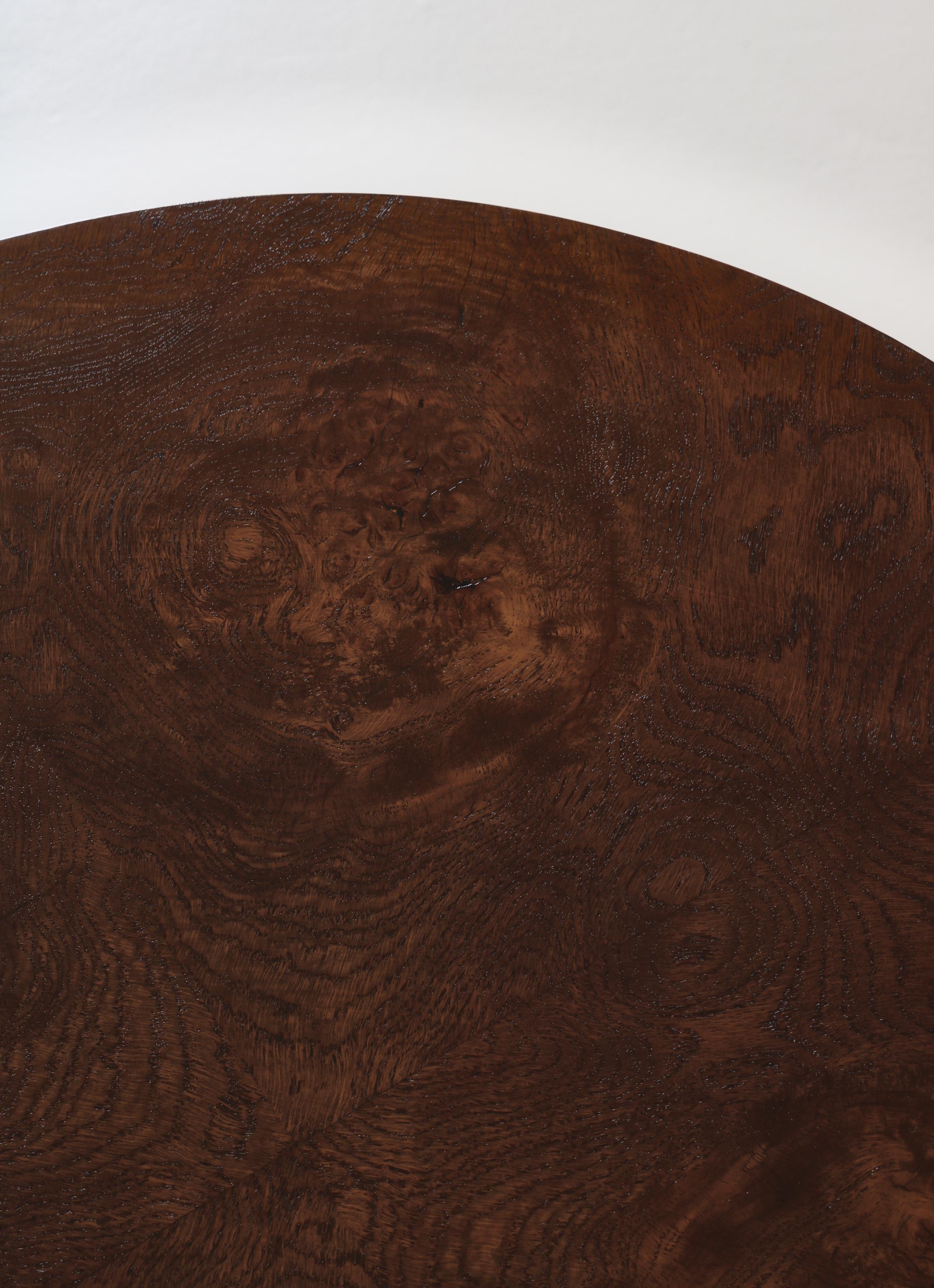1930s Swedish Grace Occasional Table in Burl Wood Dark Stained, Art Deco For Sale 3