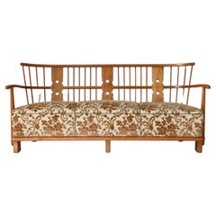 Scandinavian Modern Sofa Model "1590" by Fritz Hansen in Solid Elmwood, 1940
