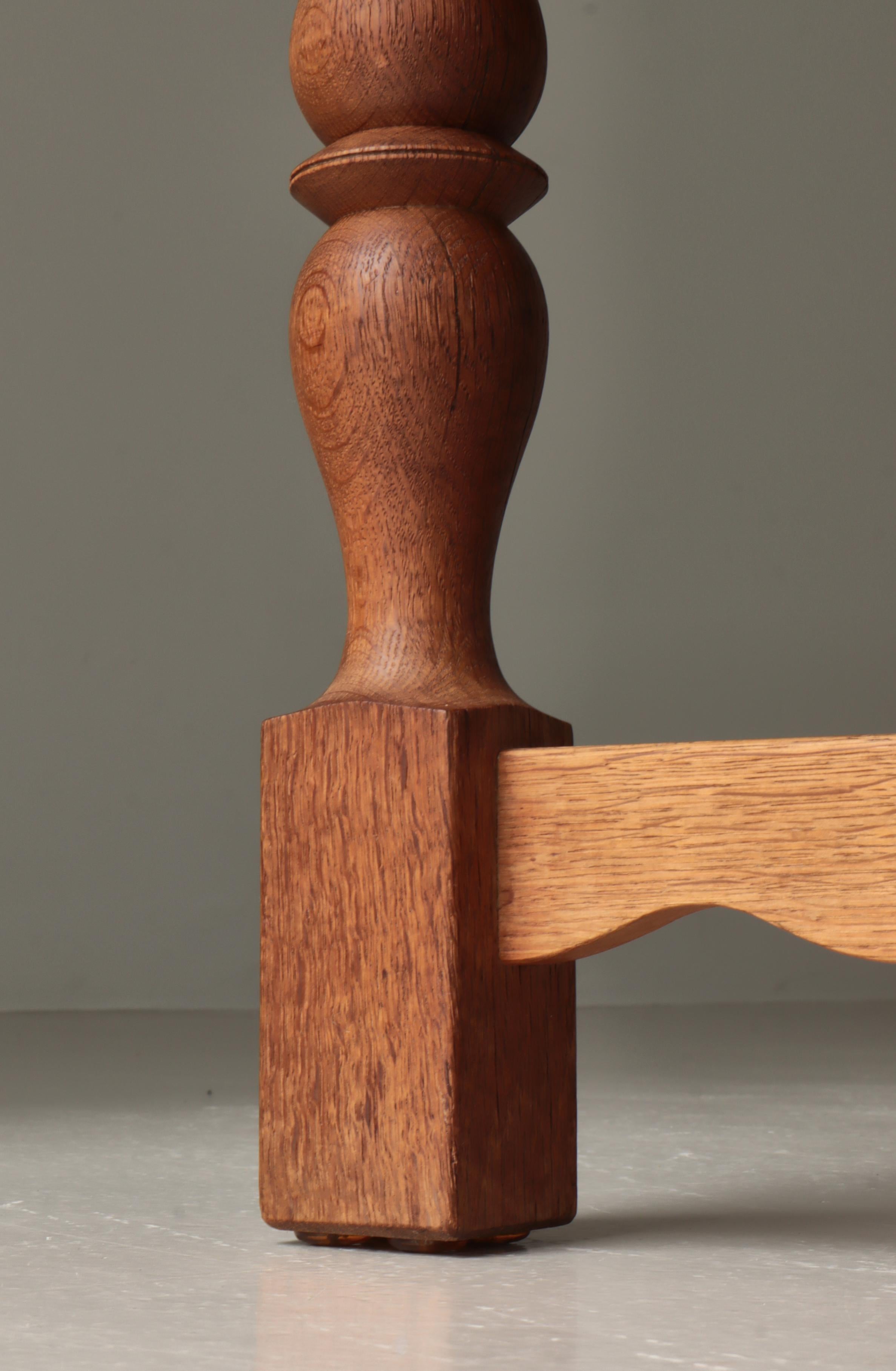 Round Side Table in Quartersawn Oak by Henry Kjærnulf, 1960s, Denmark For Sale 6