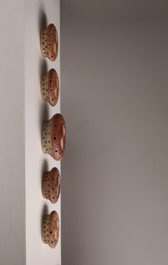 Set of Scandinavian Modern Stoneware Wall Sconces by Per Bovin, Denmark, 1970s