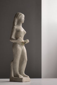 Scandinavian Modern Stoneware Sculpture of Roman Goddess Ceres by Saxbo, Denmark