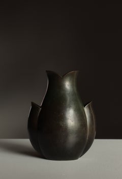 Just Andersen Art-Déco-Vase aus patinierter Bronze, Modell B1761, Dänemark, 1935