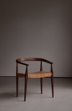 Fauteuil Nanna Ditzel n° 113, wengé et rotin tressé, Kolds Savværk, Danemark, années 1950