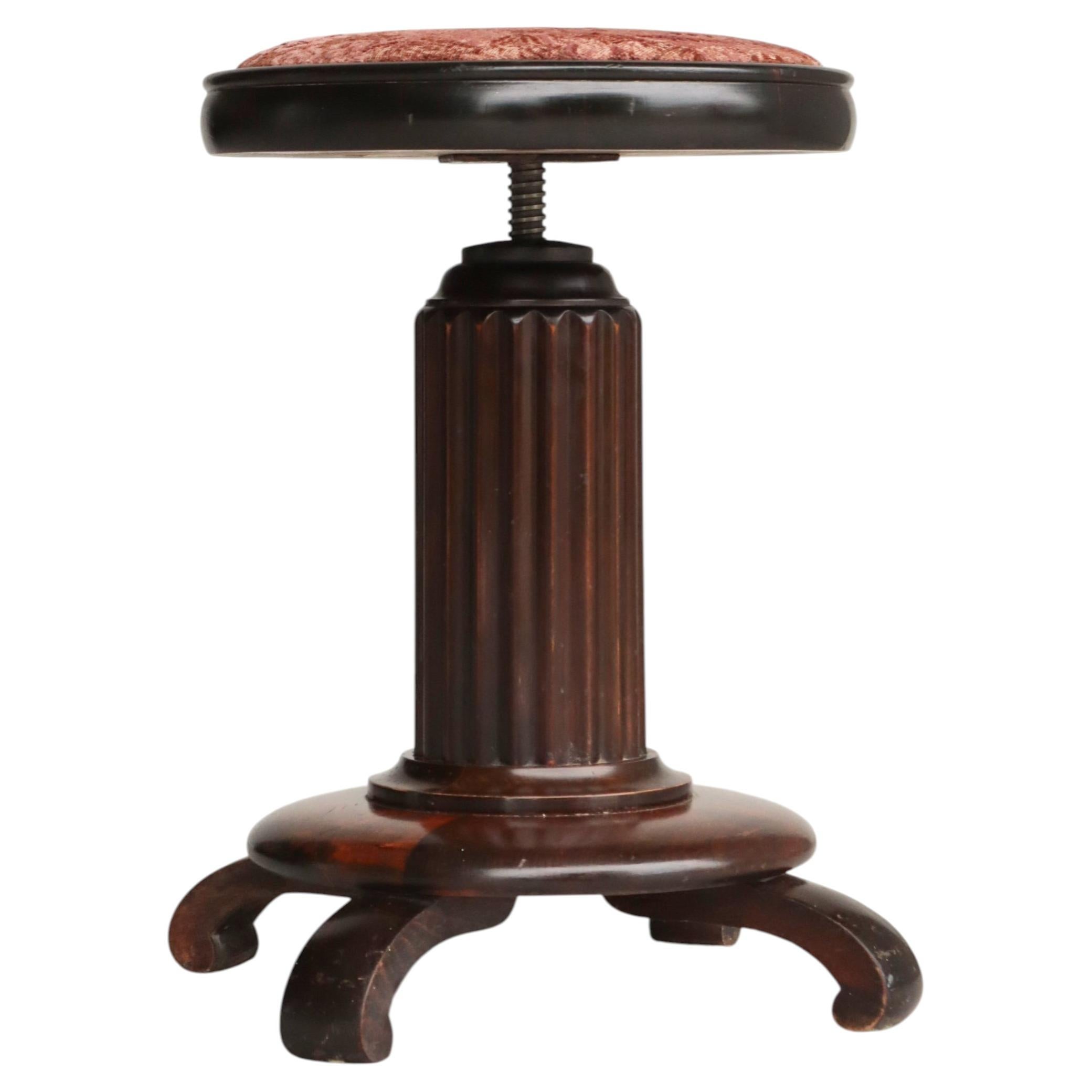 Scandinavian Art Deco Stool by Cabinetmaker Andreas Tuck, Denmark, 1930s