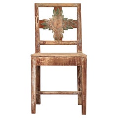 Swedish Folk-Art Painted Pine Wood "Almoge" Chair, 1850