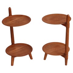 Scandinavian Modern Side Table in Teakwood & Oak by Edmund Jørgensen, 1950s