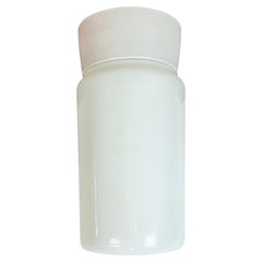 Vintage White Porcelain Ceiling Light with Milk Glass, 1970s