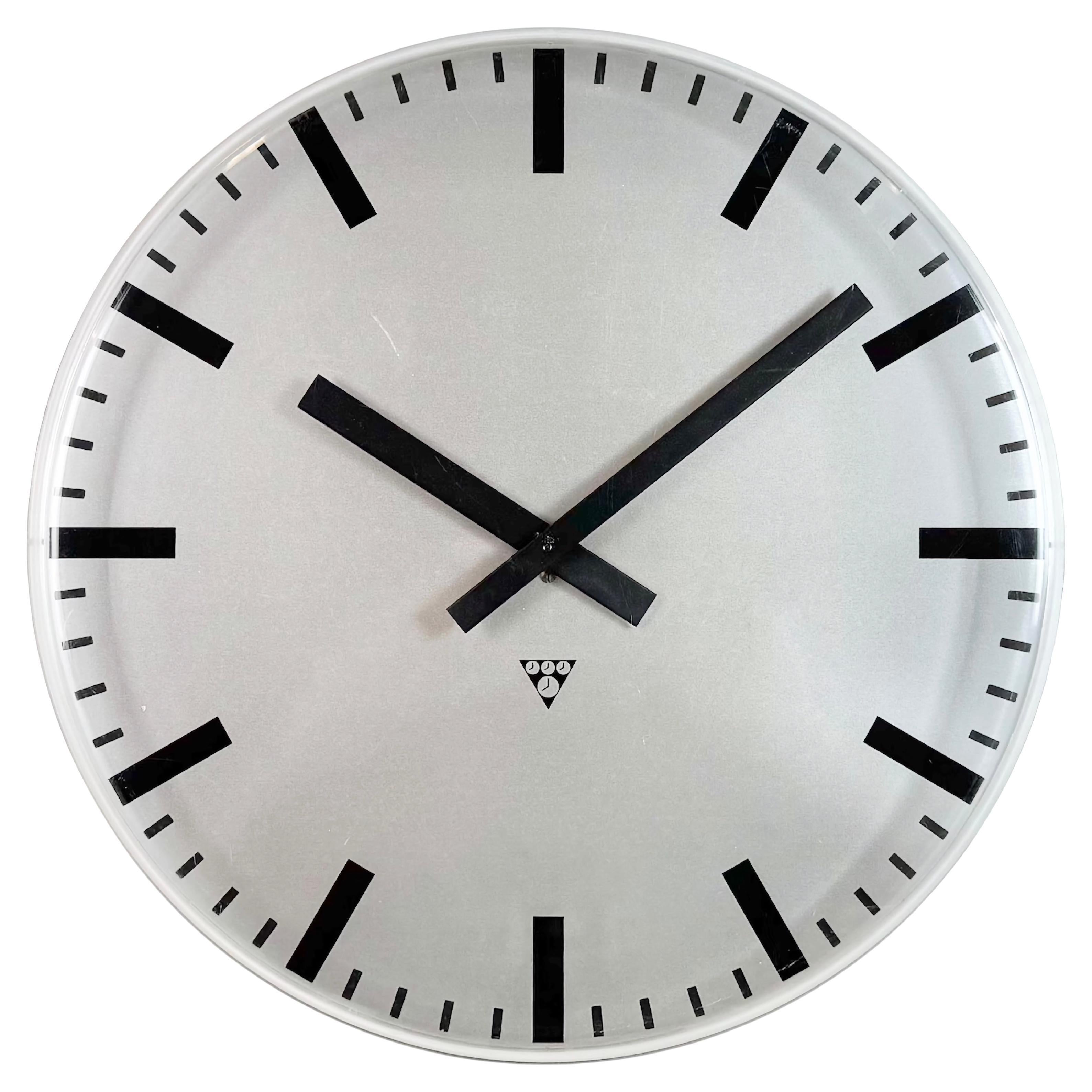 Large Vintage Office Wall Clock from Pragotron, 1980s