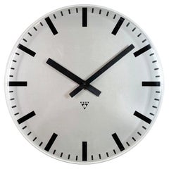 Large Vintage Office Wall Clock from Pragotron, 1980s