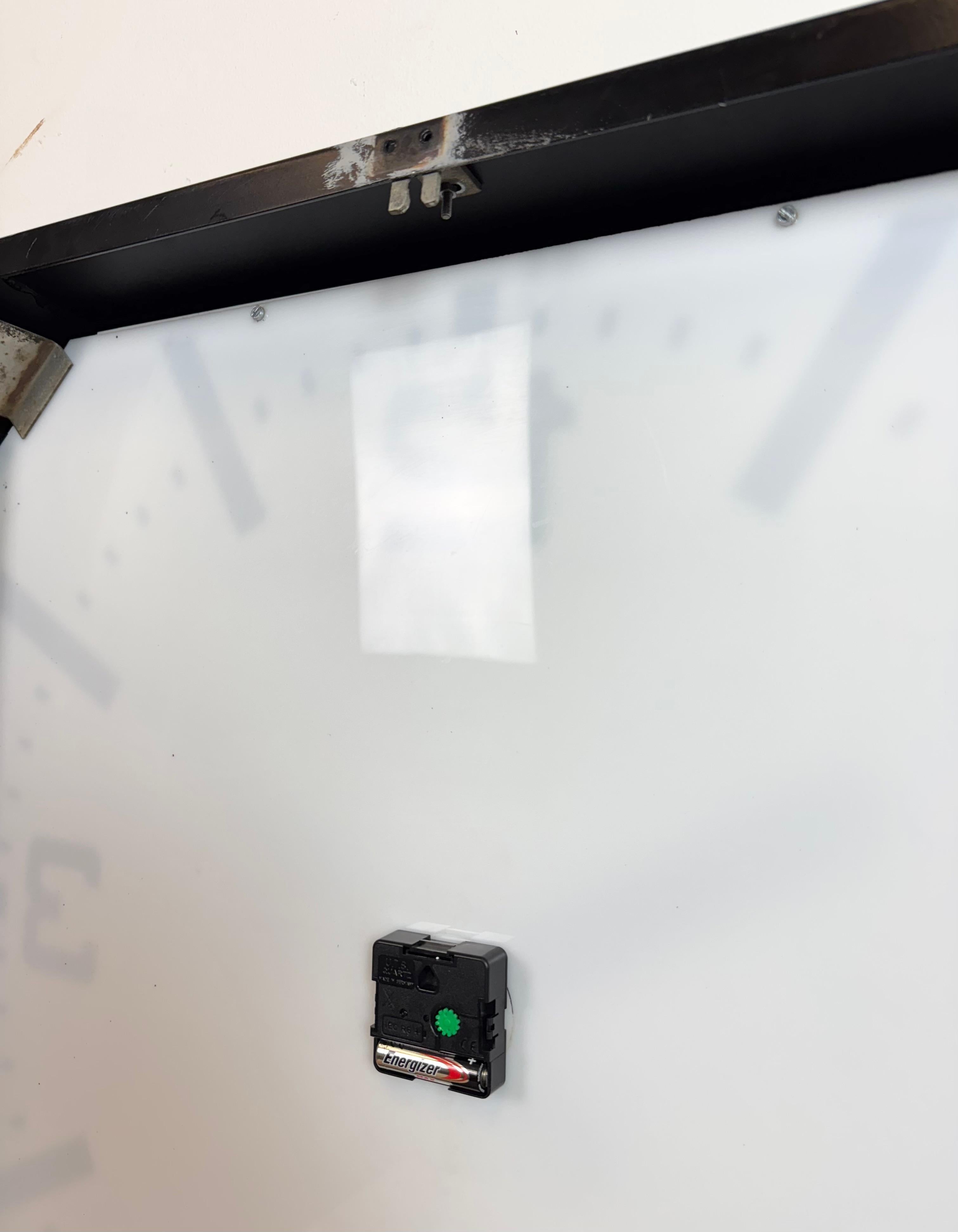 Huge Black Square Industrial Wall Clock from Elektročas, 1990s For Sale 10