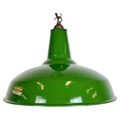 Industrielle Pendelleuchte aus grüner Emaille von Jackson Electrical Co. aus den 1960er Jahren