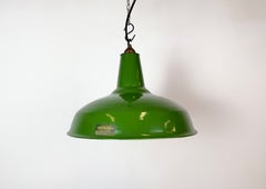 Industrial Green Enamel Factory Pendant Lamp from Jackson Electrical Co., 1960s