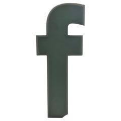 Vintage Grey Illuminated Letter F , 1970s