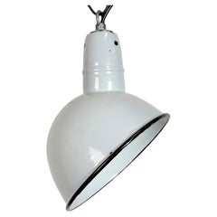 Industrial Grey Enamel Factory Pendant Lamp, 1960s