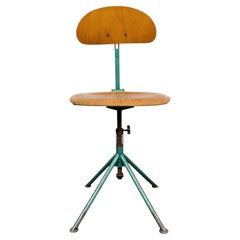 Dark Green Industrial Workshop Chair, 1950s