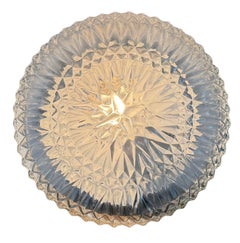 Lampada da parete o soffitto in vetro vintage, anni '70
