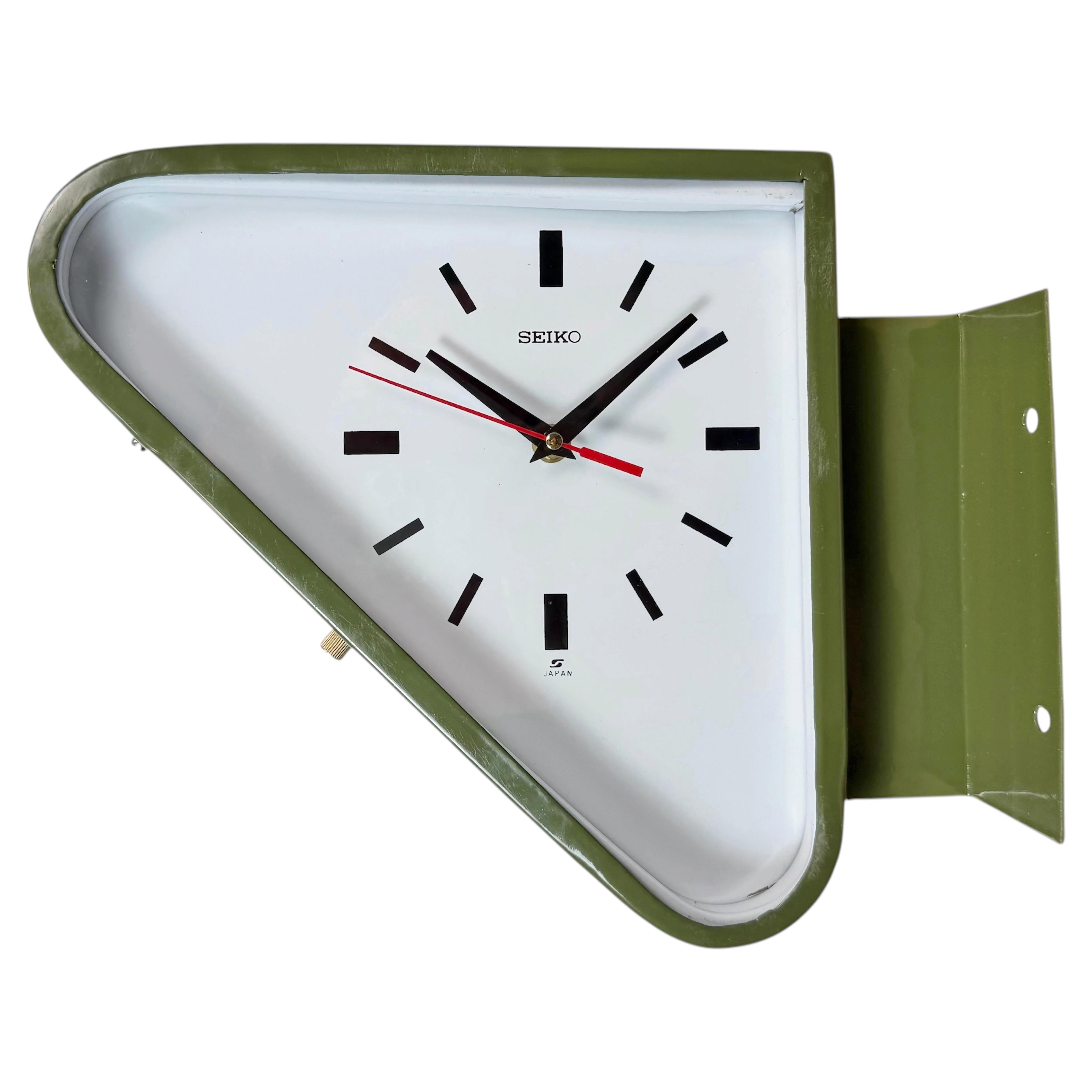 Vintage Green Seiko Ships Doppelseitige Wanduhr, 1970er Jahre