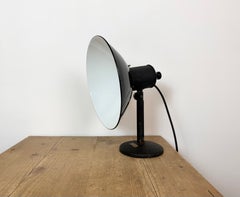 Vintage Industrial Black Enamel Table Lamp from EB, 1950s