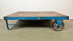 Large Blue Industrial Coffee Table Cart, 1960s