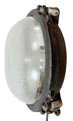 Black Industrial Cast Iron Wall or Ceiling Light from Elektrosvit, 1960s