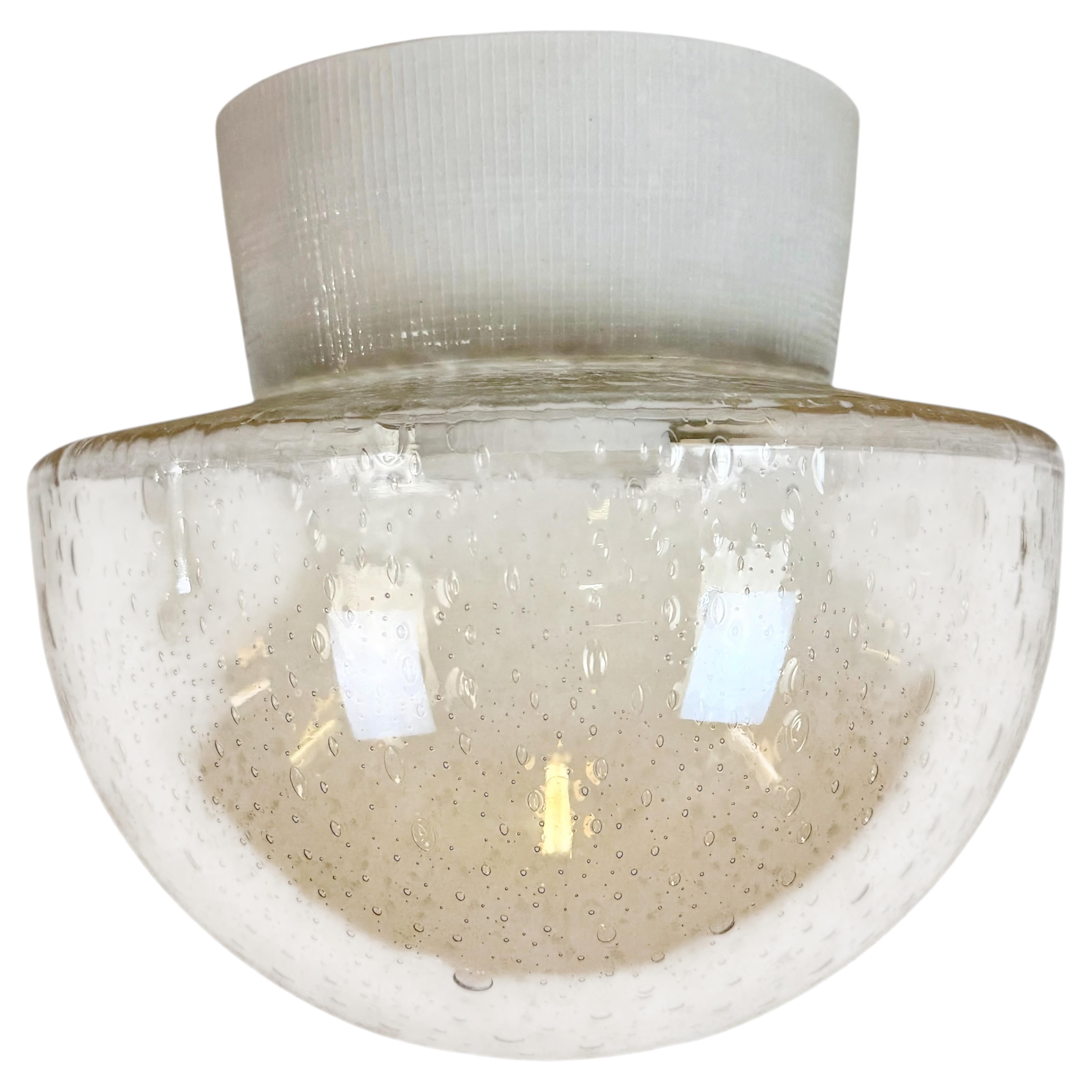 Plafonnier vintage en porcelaine blanche, années 1970