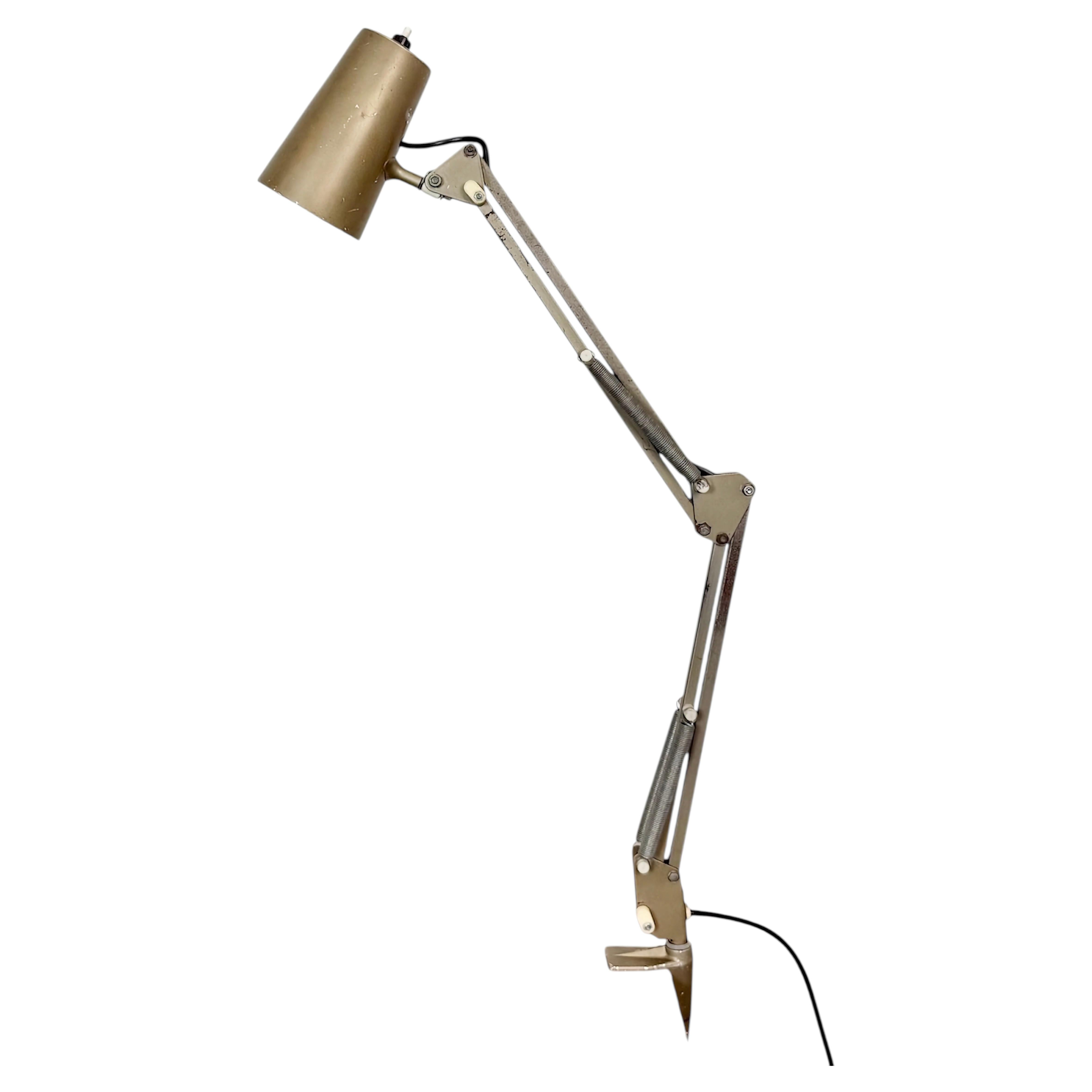Vintage Brown Adjustable Architect Table Lamp, 1960s For Sale