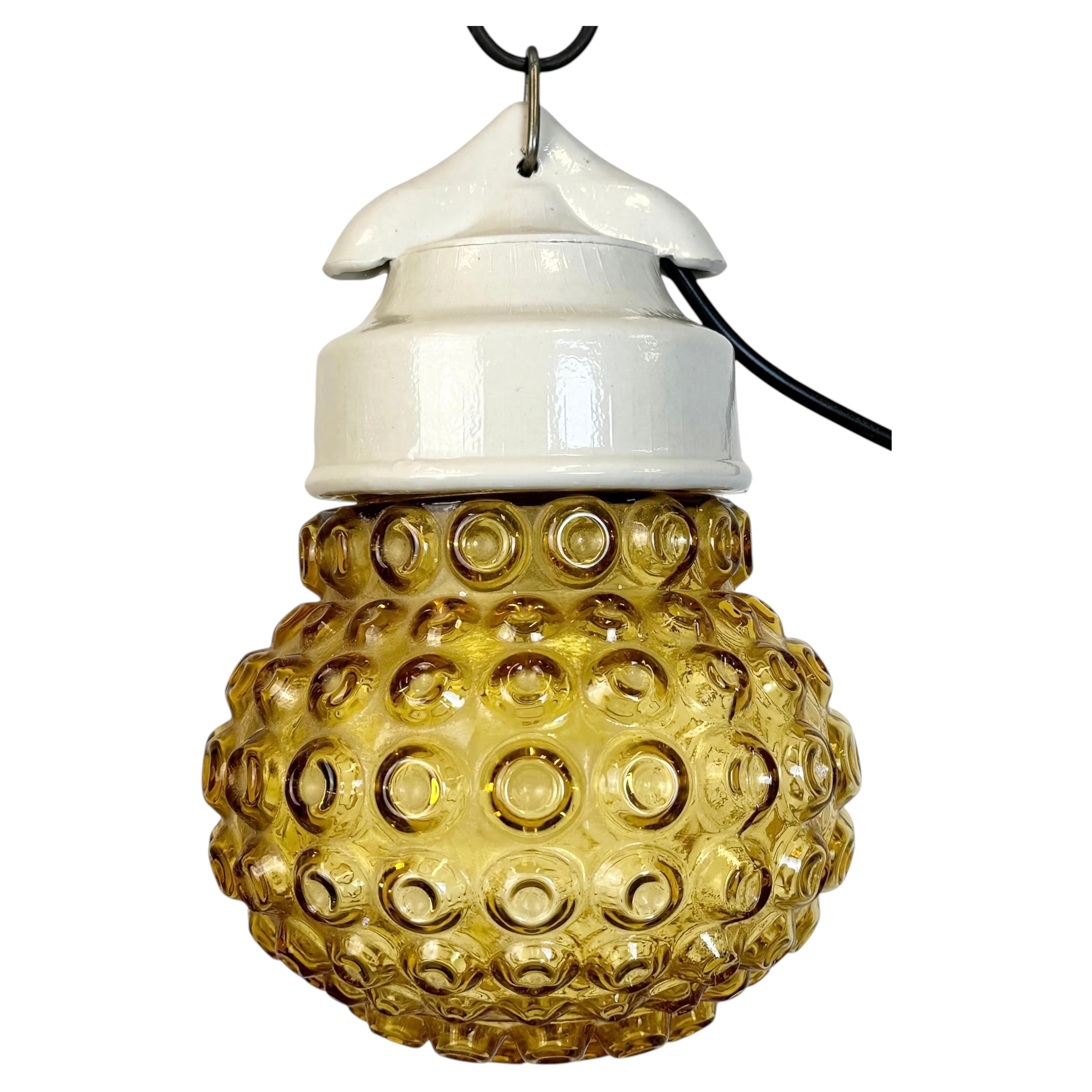 Vintage White Porcelain Pendant Light, 1970s