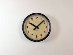 Orologio da parete industriale nero di IBM, anni '50