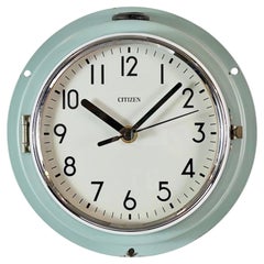 Vintage Blue Citizen Ships Wall Clock, 1970s
