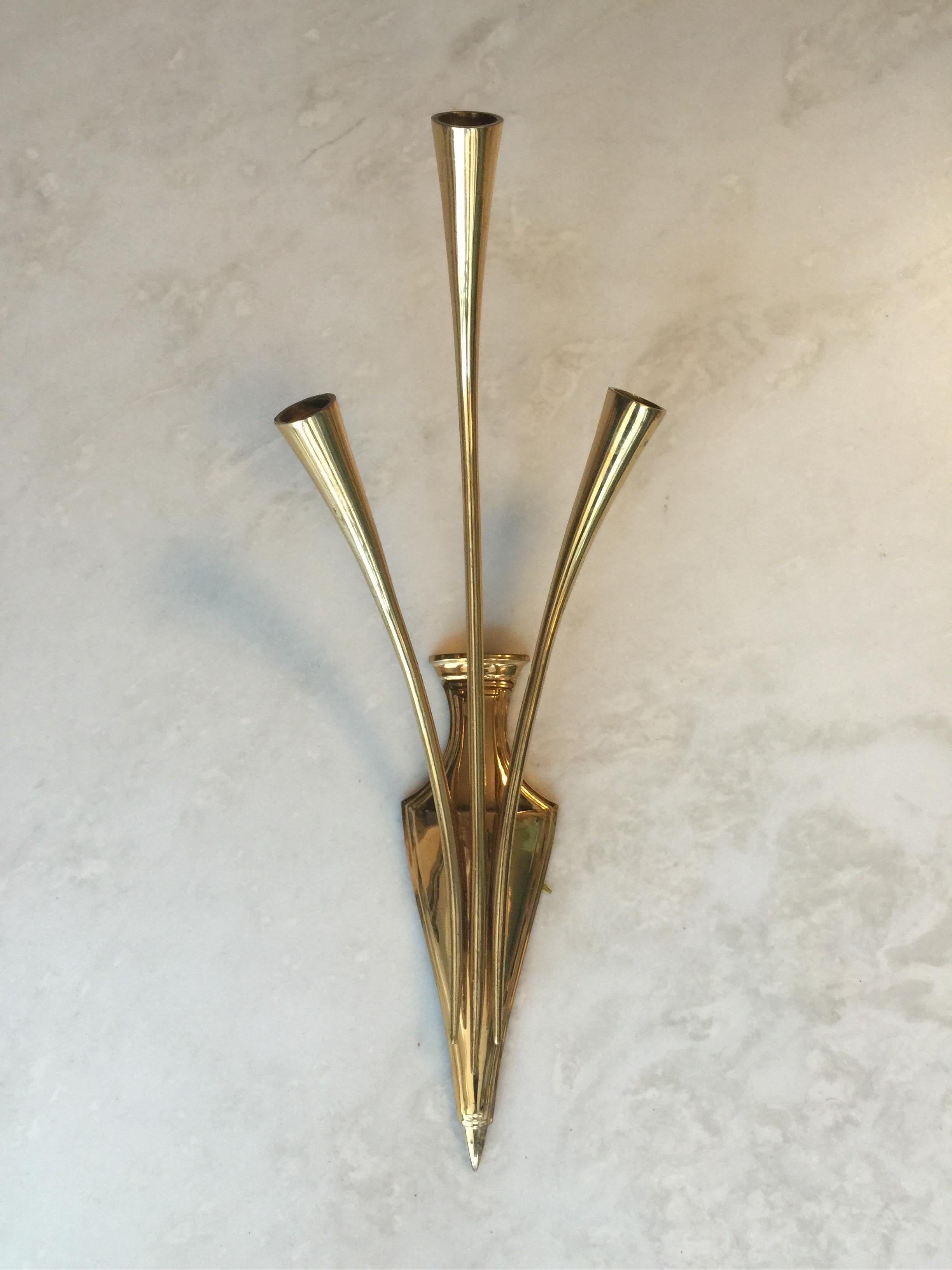 Italian Vintage brass Sconces by Oscar Torlasco for Lumi, Set of Five For Sale 3