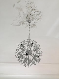 Vintage Italian Chrome Sputnik Chandelier by Sciolari