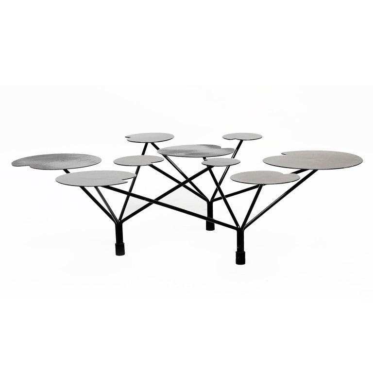 One Of A Kind Birch And Gl Coffee Table At 1stdibs Unique One Of A Kind Scandinavian Midcentury Iron Coffee Table