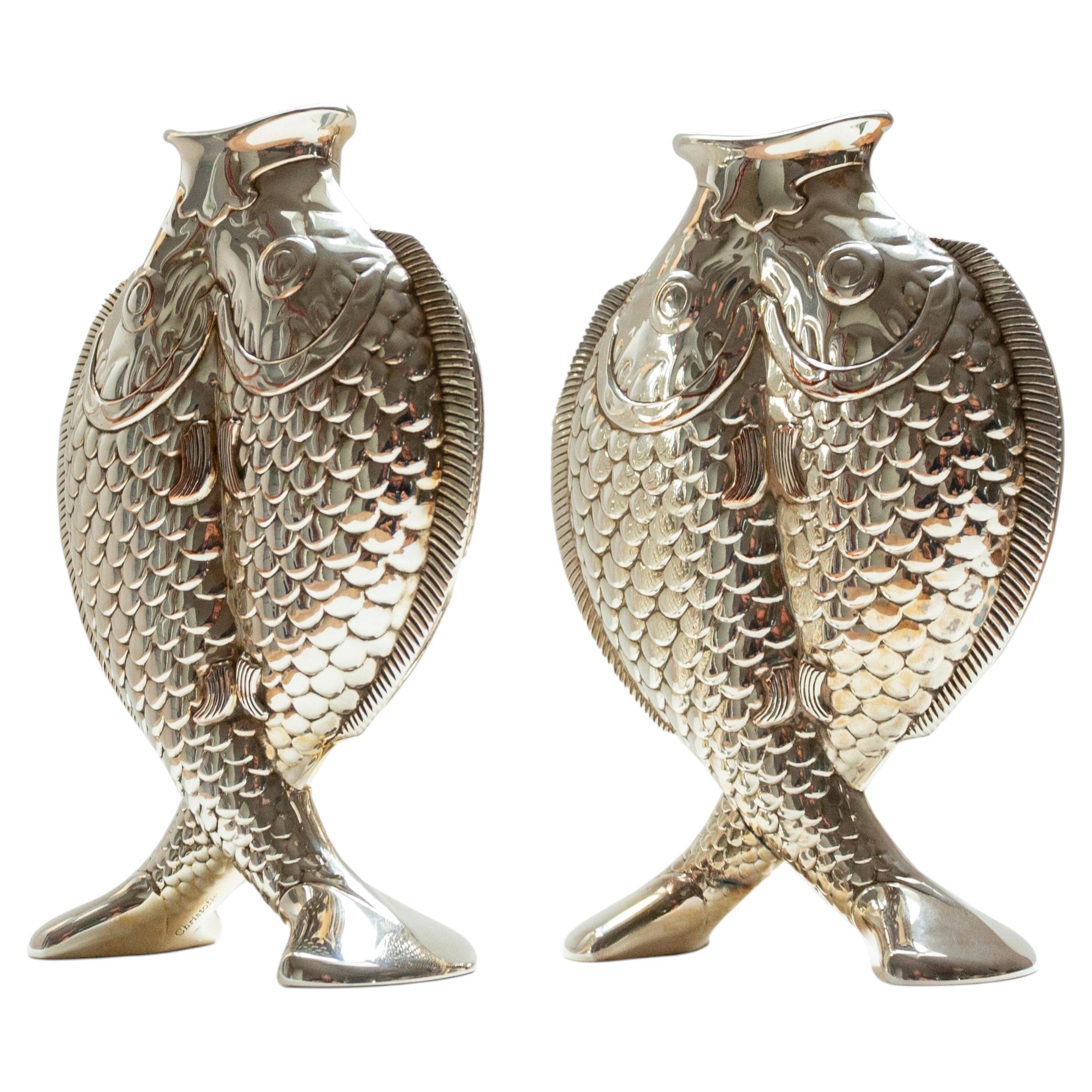 Christofle Twin Fish 'Pisces' Vase For Sale at 1stDibs