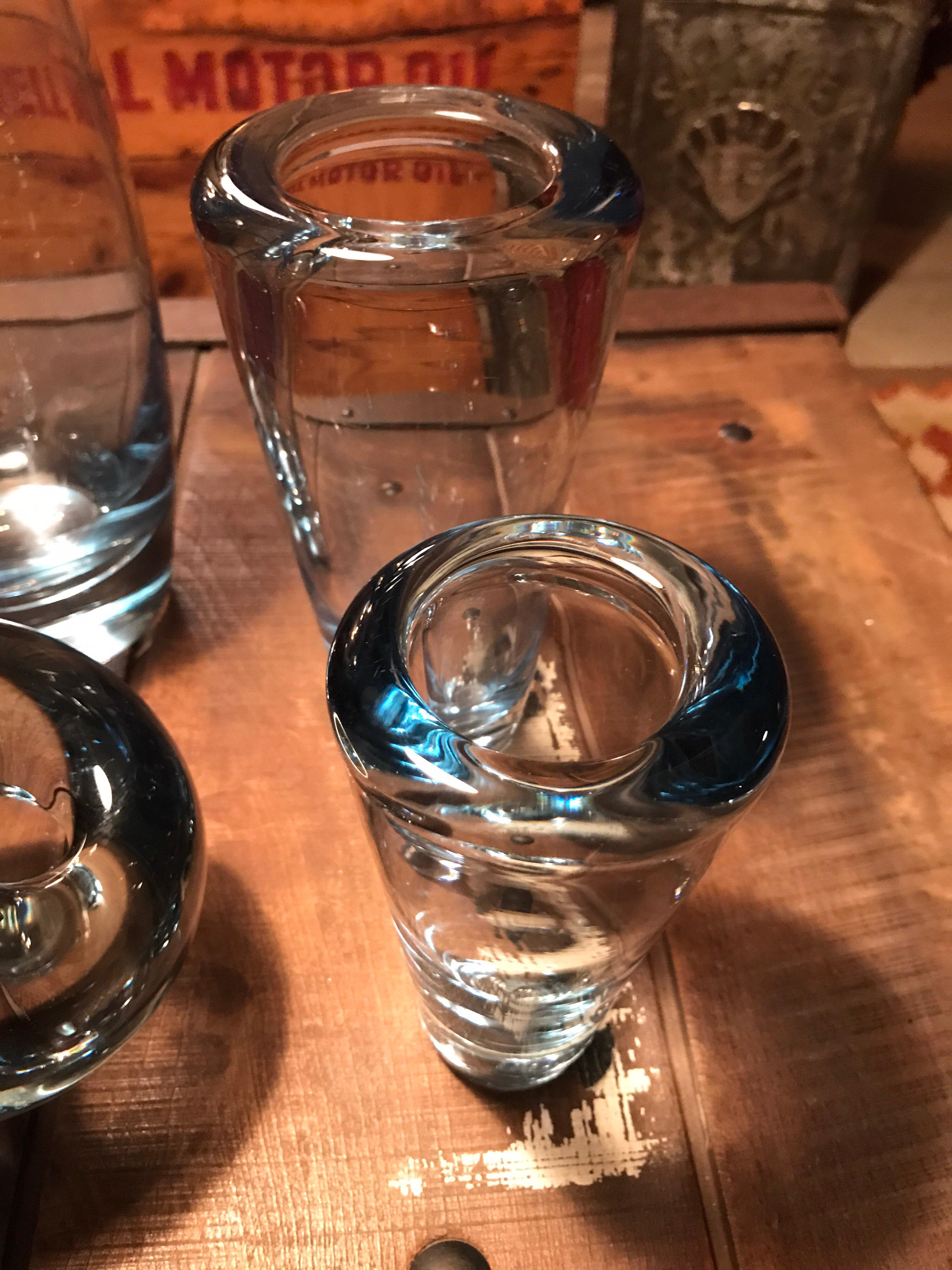 A set of vintage Royal Copenhagen glass designed by Per Lütken for Holmegaard Per Lütken was a Danish glassmaker, most famous for his works at Holmegaard Glass Factory. Lütken has set his signature on the history of Danish glassmaking, designing