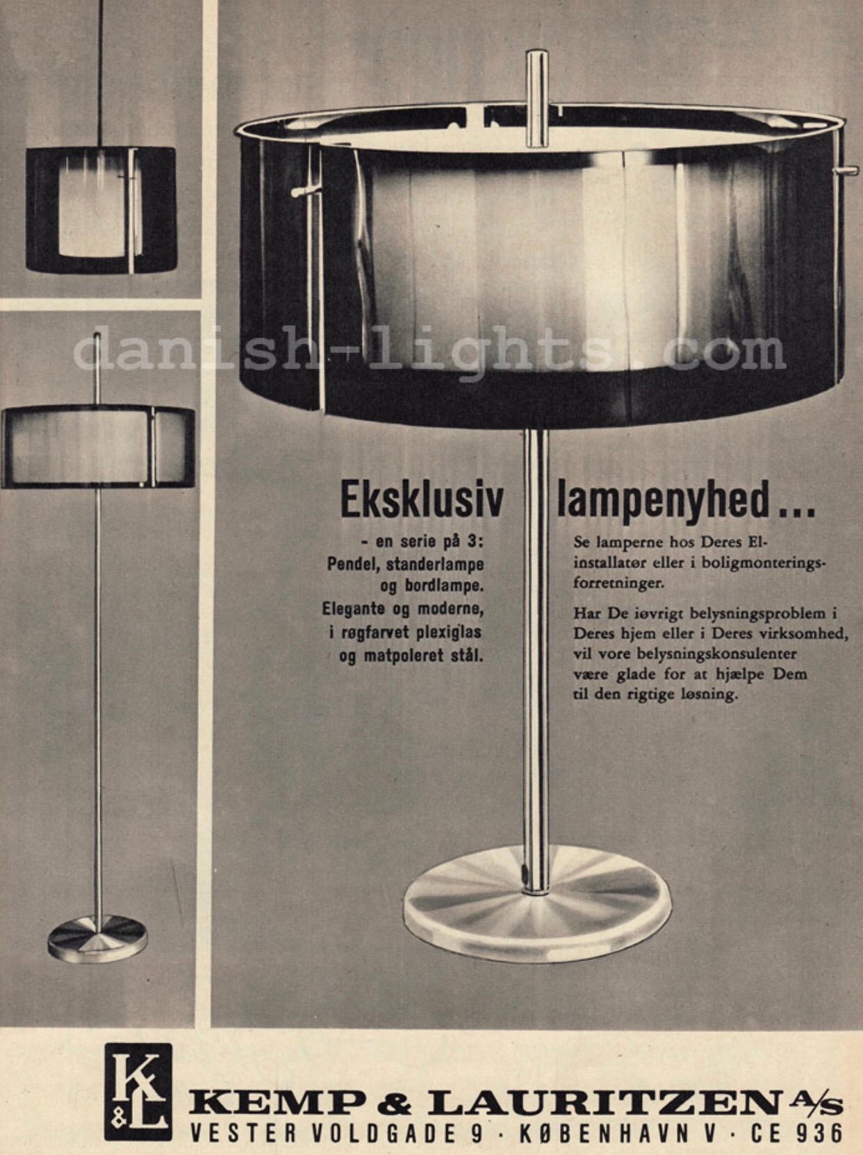 Stylish Mid-Century Modern Danish Table Lamp designed By Kemp & Lauritzen 8