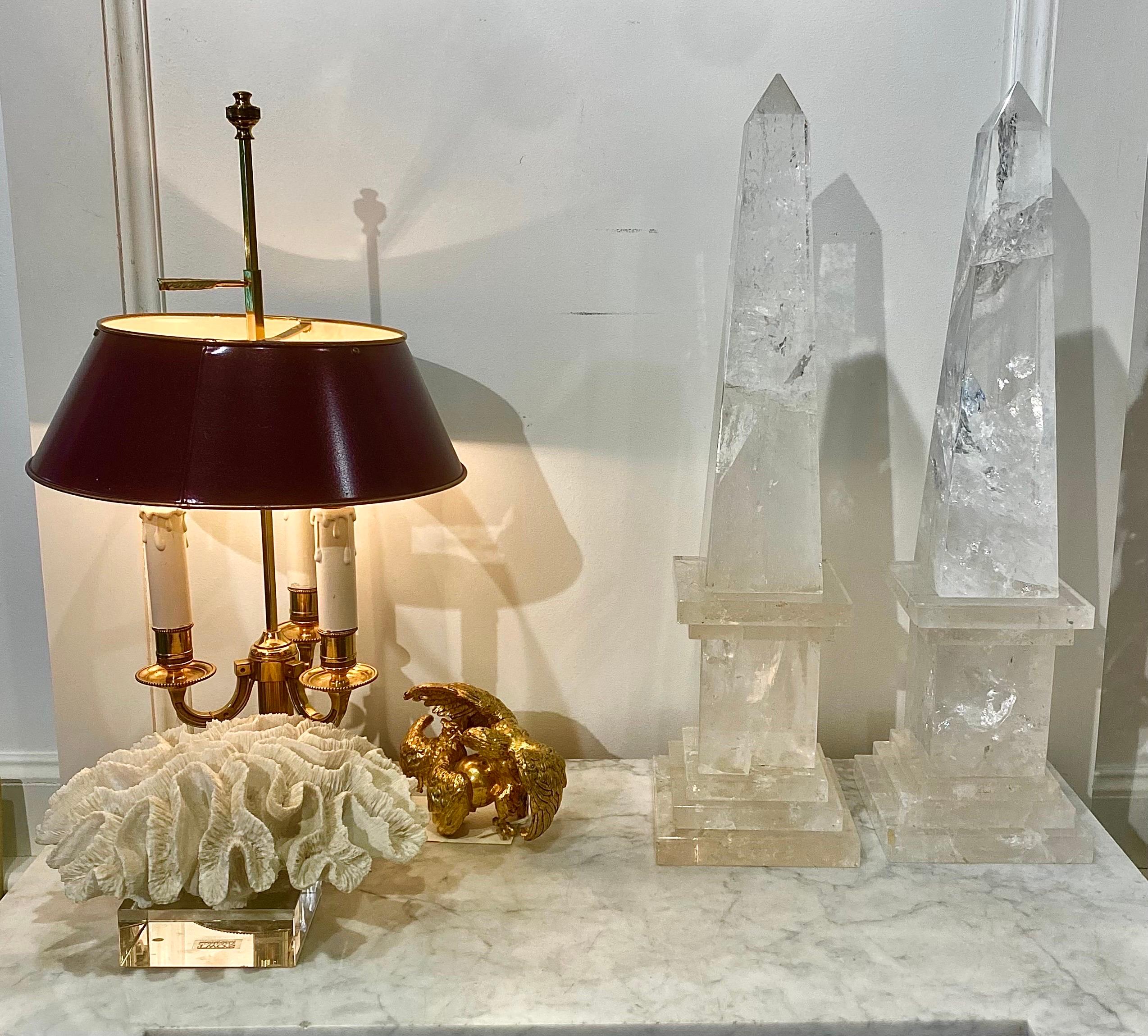Paire d'obélisques en cristal de roche, français en vente 7
