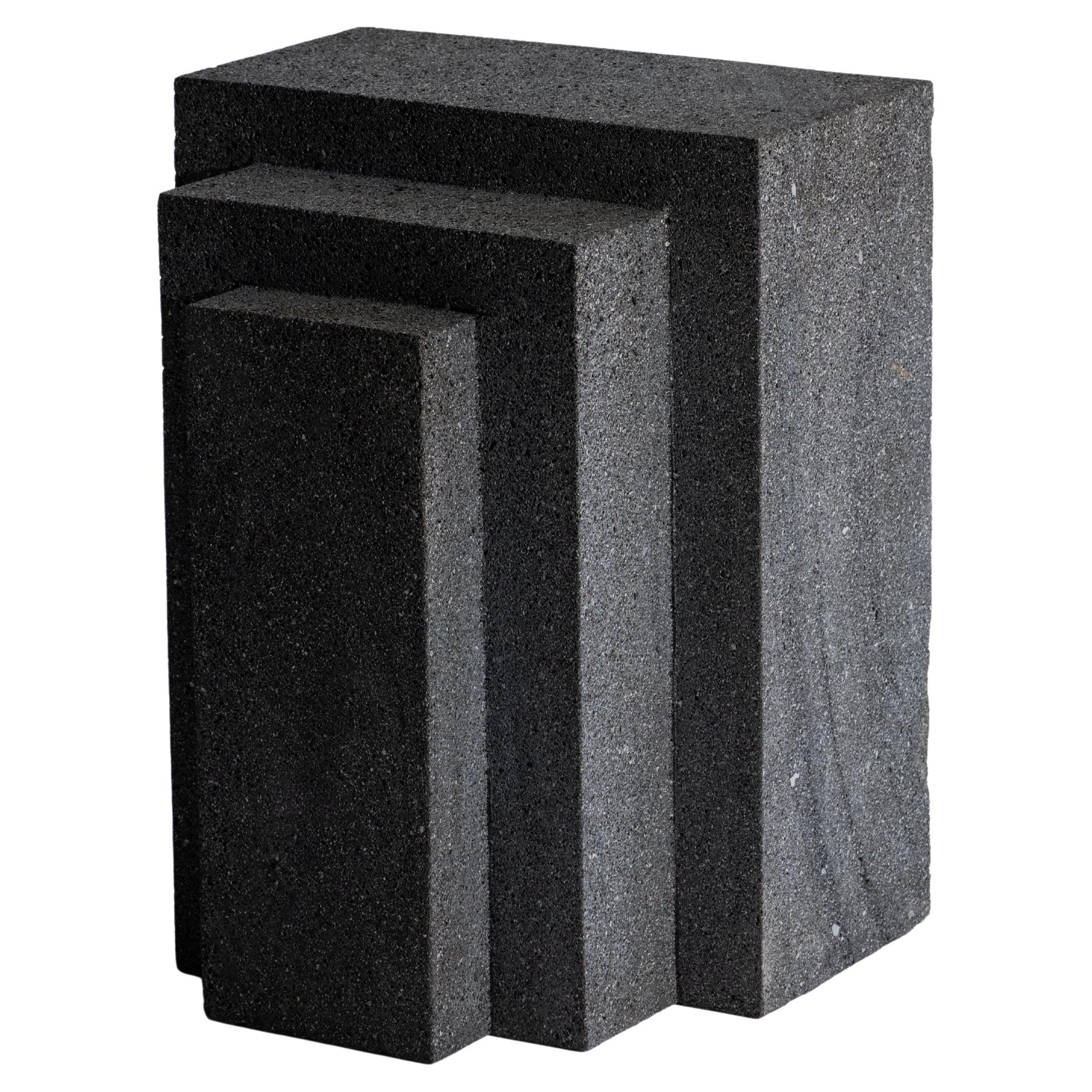 Coa Side Table Volcanic Stone For Sale
