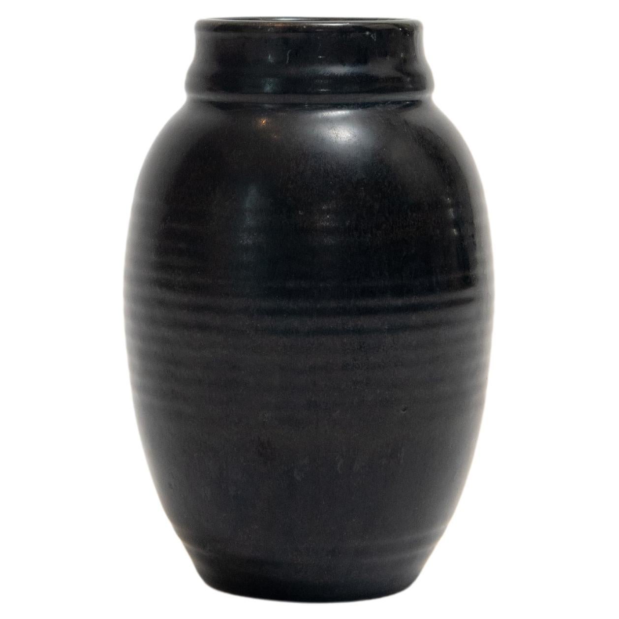 Émile Decoeur, Black Glazed Stoneware Vase, c. 1930