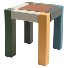 Collection Dominó, Brazilian Contemporary Stool in Wood