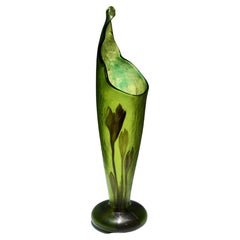 Rare Emile Gallé Crocus Marqueterie-Sur-Verre Glass Vase