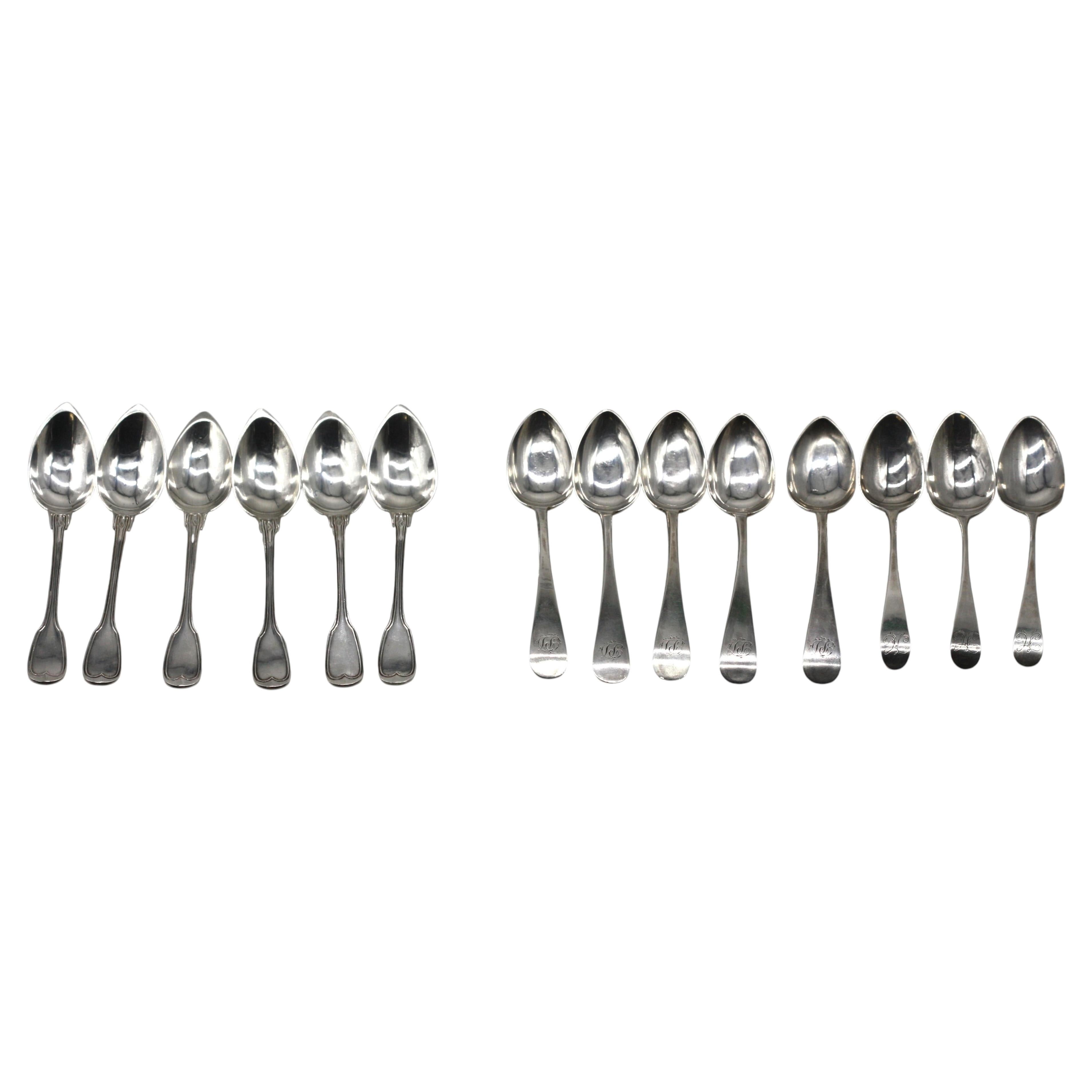 Assembled Set of Fourteen Silver Grapefruit Spoons