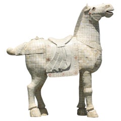 Large-Scale Bone Tessellated Horse Sculpture