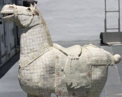 Large-Scale Bone Tessellated Horse Sculpture