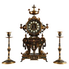 Raffinato set di orologi neogreci di H. H. Houdebine, Francia, circa 1867