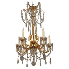 Lampadario in cristallo e bronzo in stile greco, Francia, 1880 circa