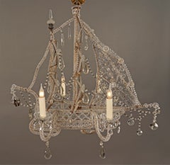 Baguès, lustre « Nave », bateau, voilier, France, XXe siècle, cristal, fer