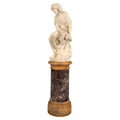 Ruth Sculpture by Giovanni Battista Lombardi, Carrara Marble, 1864