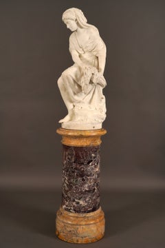 Ruth Sculpture by Giovanni Battista Lombardi, Carrara Marble, 1864