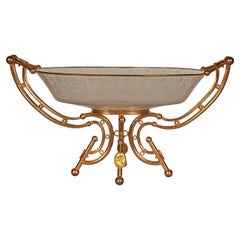 Baccarat, Coppa di cristallo, Francia, 1860 circa, bronzo dorato, Minerva